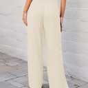 GRAPENT Wide Leg High Waisted Pants for Women Beige Wide Leg Pants for Women Light Beige Size Medium US 8 to 10 (M)