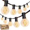 150FT LED Globe Outdoor String Lights, Dimmable Patio With 75+2 G40 Shatterproof Bulbs, Waterproof Outside Hanging, 2200K Commercial Backyard for Porch Bistro Party Balcony Garden
