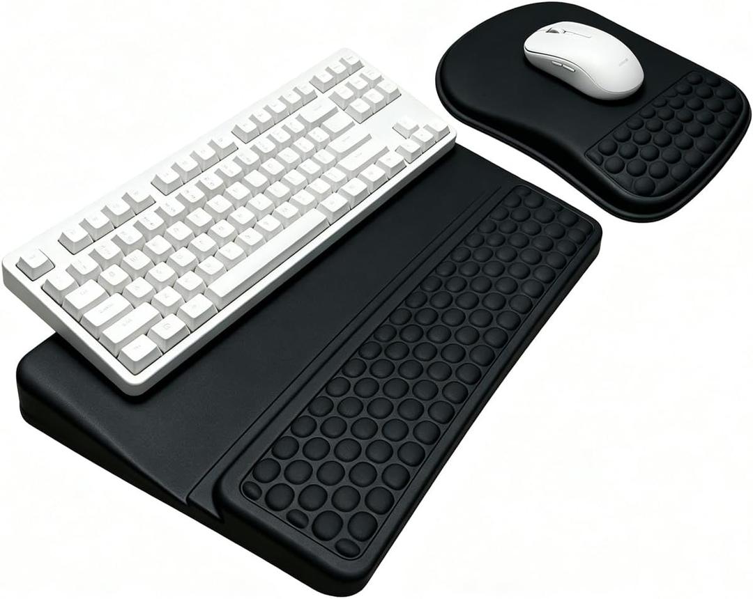 Keyboard Wrist Rest, Ergonomic Keyboard Stand with Wrist Rest, Ergonomic Keyboard Riser with Soft Memory Foam Cushion for Typing, Gaming, Home Office, Carpal Tunnel Pain Relief