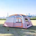 KTT Extra Large Tent 12 Person(Style-B),Family Cabin Tents,2 Rooms,3 Doors and 3 Windows with Mesh,Straight Wall,Waterproof,Double Layer,Big Tent for Outdoor,Picnic,Camping,Family Gathering