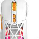 Wireless Gaming Mouse, Rechargeable&Rechange Shell,RGB Programmable Macro Mouse, Lightweight Mouse,10000 DPI,Tri-mode Wired/BT 5.0/2.4GHz Wireless Mouse Gaming with 2 Side Buttons (White Orange)