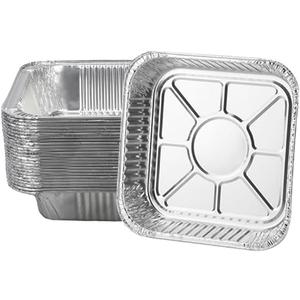 Non-Stick Disposable Air Fryer Aluminum Foil Liners Square 50PCS, Oil-Proof Aluminum Foil Tin Box Also for Steamer Basket Instant Pot Oven & Grill (8 * 8 Inch-Square)
