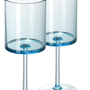 Wine Glasses Set of 2-Birthday/Father's Day Gifts,14oz Unbreakable Unique Wine Glass Ideal Gift Blue 