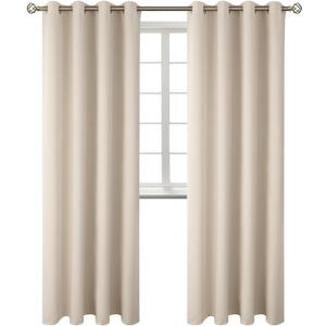 BGment Blackout Curtains - Grommet Thermal Insulated Room Darkening Bedroom and Living Room Curtains, Set of 2 Panels (52 x 95 Inch, Champagne) (52"W x 95"L (Pack of 2))