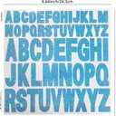 2 x Starboling Letter Stickers,2 Inch+1 Inch Blue Alphabet Sticker,Self Adhesive Vinyl for Crafts Outdoor Sign Wall Mailbox Windows Doors Car posterboard