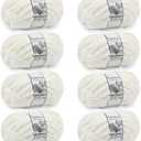Cozyful Chunky Yarn for Hand Knitting - #10 Chunky Chenille Yarn, Jumbo Big Thick Chunky Yarns for Crocheting, Super Bulky Chunky Knit Blanket Yarns, 7 Skein (25 yds 8 oz Each Skein), Cream