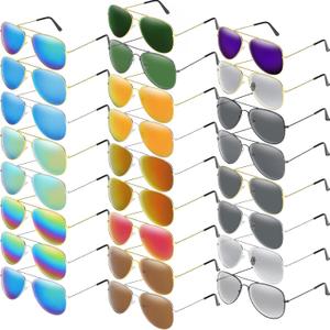 Weewooday 25 Pairs Polarized Round Sunglasses Sunglasses Retro Oversized Vintage Sunglasses for Women Men Metal Frame Sunglasses