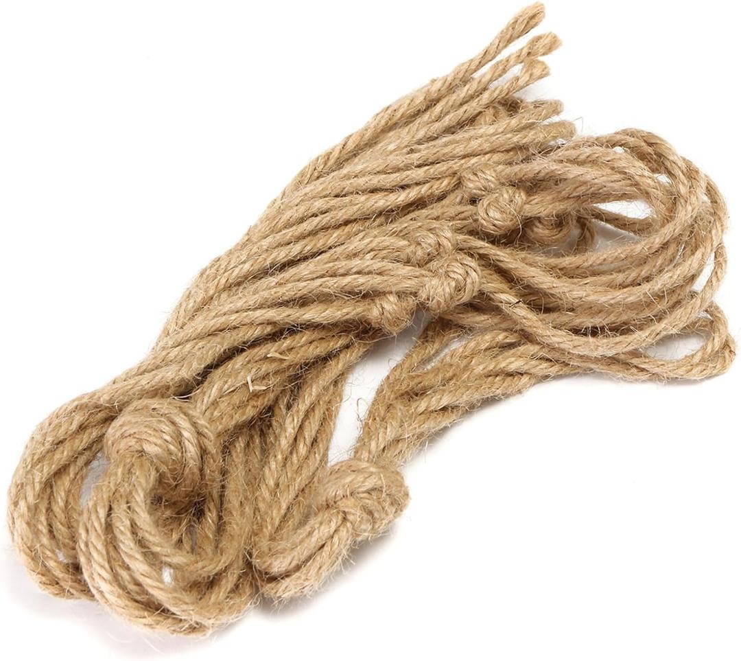 Handwoven Jute Plant Hanger Rope 104cm Long Natural Hanging Basket Holder for Home Garden Decor