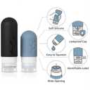 DEPOZA Travel Bottles Kit (16 Pack) - TSA Approved, Leak Proof Silicone Squeezable Containers for Toiletries. Complete Set with Jars, Sprayers & Bag (Black)