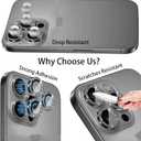 2 x Compatible for iPhone 11, 11 Mini, 11 Pro & iPhone 11 Pro Max Camera Lens Protector (3+1 Pack) - Bling Sparkling Glitter, Anti-Scratch Camera Cover with Tempered Glass, Case Friendly (Black)