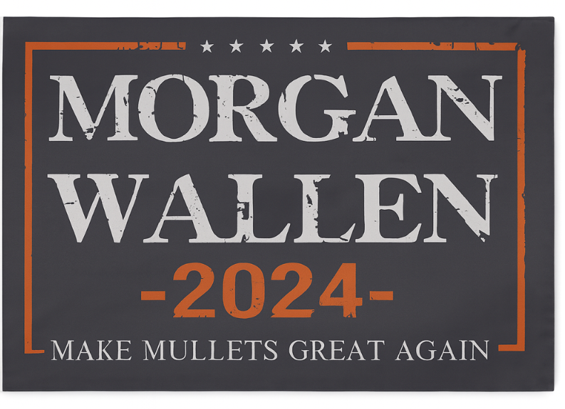 Make Mullets Great Again Flag-Mor-gan W allen Flag-3x5ft Cool Banner Funny Tapestry Parade Banner Indoor and Outdoor Decorations Pack of 2
