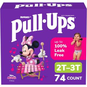 Pull-Ups Girls' Potty Training Pants, Size 2T-3T Training Underwear (16-34 lbs), 74 Count