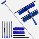 Window Cleaner Squeegee Kit  2.38M (94inch) Cleaning Equipment with Long Handle 3 in 1 Extendable Window Cleaning Tool for High Windows, Glass, Home, Wall and Car