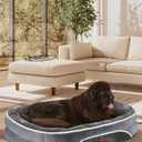 OhGeni Orthopedic Big Dog Couch XX-Large Sized Pet Beds for Mothers Gifts with Comfort Foam Support, Soft Indestructible Fabric, Machine Washable Waterproof Removable Cover, 48-Inch (Gray) (XX-Large (48 x 35 x 7.5 Inch), 01-Gray)