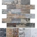 Art3d 10-Sheet Peel and Stick Backsplash PVC Wall Tile, Stickon Tile for Kitchen Backplash, Bathroom Vanities, Fireplace Decor, Laundry Table, Stair Decals in Spruce Grey Rustic, Plastic-Sheets (11.3"x13.5")