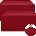 Nasitos Spandex Fitted Table Clothes, 2 Pack - 48 x 24 Inch - Red Rectangle Tablecloths for 4 Foot Tables, Fabric Table Cover Protector for Folding Table, Parties, Craft Show, Trade Show