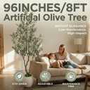 8ft Faux Olive Tree Artificial Indoor,Fake Olive Tree with Pot,Large Olive Branches and Lifelike Fruits,for Home Office House Living Room Decor
