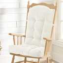 Rocking Chair Cushion - Chenille Fabric, High-Density Sponge, Durable Comfort Double-Sided Tufted Seat Pads with Ties, ChenilleAvocado Green, 44x19x4 Inch