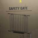 34" Extra Tall Baby Gate for Stairs, Auto Close Stroller Friendly Dog Gate Indoor for Doorways, Pressure Mounted 29"-40" Wide Baby Gate, Easy Walk Through Gate for Children & Pets, Black
