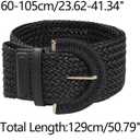 Allegra K Womens Plus Size Extra-Wide Woven Waist Belts Braided Belts for Dress Chunky Buckle