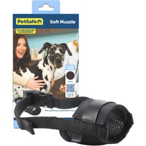PetSafe Dog Muzzle - Comfortable Padding - Adjustable Sizing - Prevents Biting - Allows Room to Pant - Perfect for Visits to The Vet or Groomer, Extra Large, Black