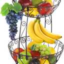 Simple Houseware 2-Tier Countertop Fruit Basket Bowl Storage, Bronze