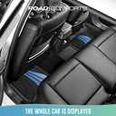 Road Comforts Car Floor Mats Full Set Front & Rear Car Floor Mats with Aluminum Design, Anti-Slip Backing, All-Weather Protection, Trim-to-Fit Car Mats for Most Sedans, SUVs & Vans - - Blue