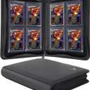 Top loader Binder, Holds 128+ Toploaders, 4 Pocket Top Loader Card Storage Case, Double-Sided Pockets for trading card in 3 x 4'' Toploaders