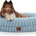 ChiXnuggle Orthopedic Dog Bed, Washable Cover, Faux Fur Bolster Pet Couch | waterproof,egg crate foam,non-slip bottom,for small medium dogs,light blue,30*24*7,dog sofa,puppy bed