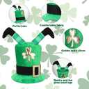 St. Patrick Day Tree Topper Hat, Green Velvet Elf Legs Hat with Shamrock, St. Patrick's Shamrock Top Cap for Holiday Home Decor, Irish Party Supplies and Christmas Ornaments