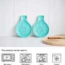 Ceramic Spoon Rest, 7.48 Inches Spoon Holder for Kitchen Counter, Kitchen Accessories, Dishwasher Safe, Turquoise