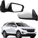 Dasbecan Right Passenger Side Mirror Compatible With 2018-2023 Chevy Equinox GMC Terrain Rearview Mirror With Heated Glass/Power Glass/Manual Folding Replace# GM1321560 (5pin) White Paint