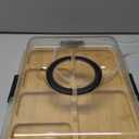 Charcuterie Board with Clear Lid, Travel Portable Cheese Board Charcuterie Boxes Cutting Boards for Kitchen, House Warming Gifts New Home, Gifts for Women (6 Compartments Black)