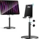 Adjustable Tablet/Phone Stand, AICase Telescopic Adjustable iPad Stand Holder,Universal Multi Angle Aluminum Stand Compatible with iPhone Smart Cell Phone/Tablet/iPad(4-13 inch), Black