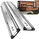 1 Pair Heavy Duty Drawer Slides 18 inch 150 lb Load Capacity Side Mount Full Extension Ball Bearing Rail RunnerWithout Lock,18 inch