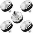 5 Pack WB03X24360 Gas Stove Stainless Steel Knob Compatible with GE Cooktop Replaces WB03T10259 AP5980302 PS11700818 EAP11700818 4179424