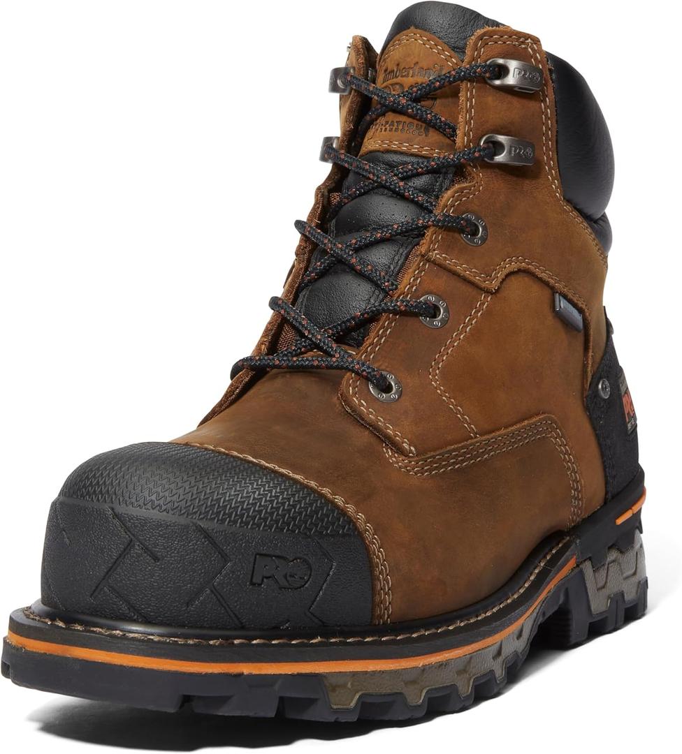 Timberland PRO Men's 6 Inch Boondock Soft Toe WP Industrial Work Boot (10.5, Brown)