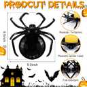 3 Pcs Extra Large Halloween Spider Candle Holders Spooky Table Centerpiece 9.5 Inch Vintage Black Spider Dish Tea Light Candle Holders Candy Bowl for Halloween Party Home Decor