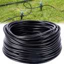 HIRALLY 1/4 inch Blank Distribution Tubing, New Quick Drip Irrigation Parts, Black 98FT Drip Irrigation Hose