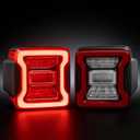 OEM Style Upgrade LED Tail Lights Assembly Compatible With 2007-2018 Jeep Wrangler JK JKU Sport/Sahara/Rubicon, Rear Lights with Brake&Turn&Reverse Lights,High Performance,Waterpoof (Tunnel Clear)