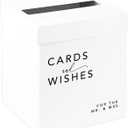 Andaz Press Sturdy White Wedding Card Box Modern Minimal Cards and Wishes Wedding Gift Box for Cards, for Wedding Bridal Shower Baby Shower Birth Graduation Parties 10x10x10 Inches
