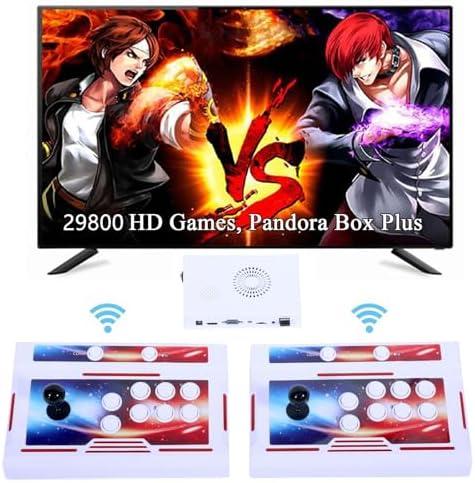 GWALSNTH 29800 in 1 Wireless Pandora Box Bluetooth Arcade Games Console, 1280X720 Display, 3D Games, Search/Save/Hide/Pause Games, 1-4 Players