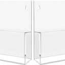2 Pack Clear Acrylic File Holder Wall Mount Self Adhesive, Legal Size Hanging Paper Organizer, Wall Pocket File Holder Storage for Letter Folder Brochure Magazine Bookshelf Literature Display (13 x 9.5 in, White)