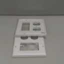 4 Pack Combination Duplex Outlet Cover/Decorator Light Switch, Standard Size 2-Gang 4.57" X 4.57", Unbreakable And High Temperature Resistant Wall Plate Covers, White