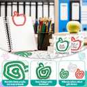 6Pcs Teacher Appreciation Gift Set - Jumbo Acrylic Apple Bookmark Clips with Inspirational Cards, Thank You Teachers Week Presents for Classroom Back to School Office Supplies