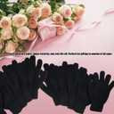 6 Pairs Winter Magic Gloves Adults Warm Stretchy Cold Weather Mittens Unisex Black Gloves One Size Fits Most Men Women Teens Knit Gloves