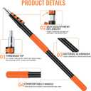 PMMJ Light Bulb Changer for High Ceilings with 26FT Reach, Telescopic Extension Pole for High Ceilings and Recessed Lights (5-20FT) with Baskets, Suction Cup and Duster
