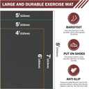 Stepwaver Extra Large Exercise Mat, 6'x4'/7'x5' /8'x5' (6mm) Thick Workout Mat for Home Gym & Garage Flooring, Shoe-Friendly, Non-Slip, Ultra Durable, Thick Large Workout Mats for Home Workouts