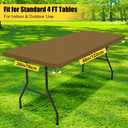 Smiry 2 Pack Rectangle Picnic Table Cloth, Waterproof Elastic Fitted Tablecloths, Washable Polyester Rectangular Patio Table Cover for Camping, Indoor and Outdoor (Brown, 30"x48")