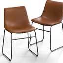 NicBex Retro Side Chair Dining Chair with Metal Legs for Kitchen, Living, Dining Room, Set of 2, (Walnut Color) (A-GE17013-USSU014)